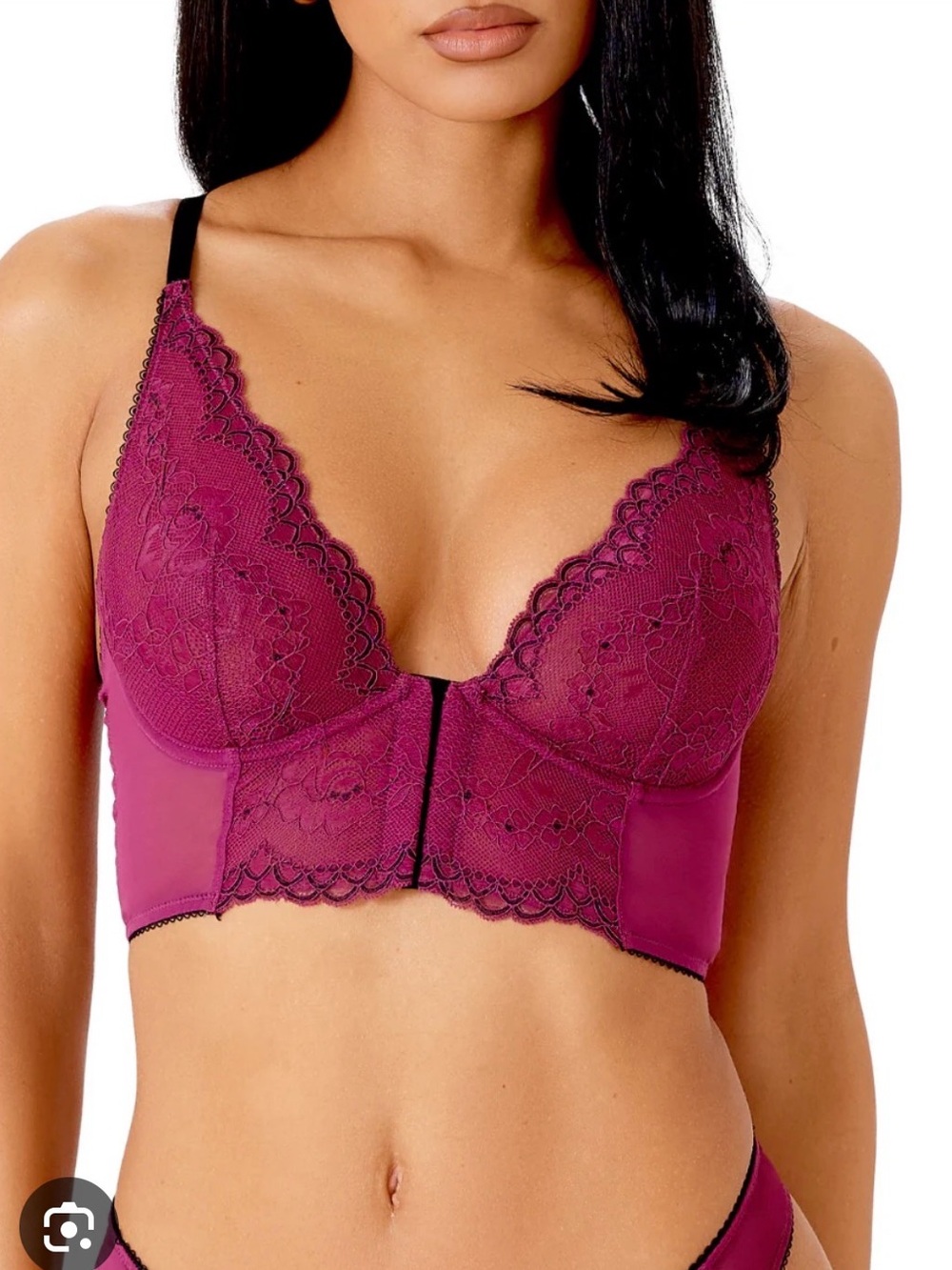 Gossard Superboost Lace Longline Bralette with Front Closure in Purple Potion